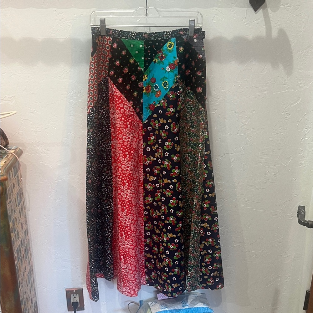Floral Patchwork Maxi Skirt